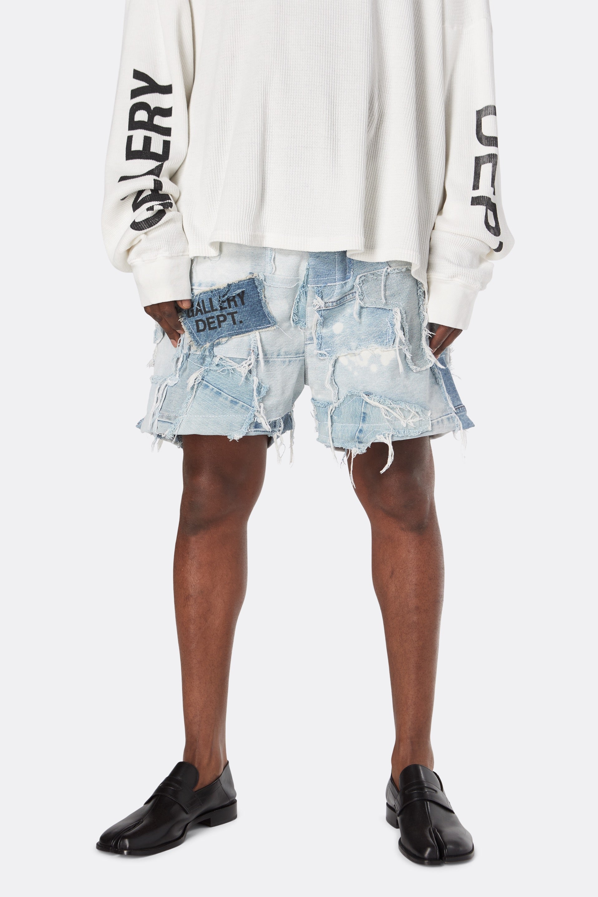 PATCHWORK DENIM ZUMA SHORTS
