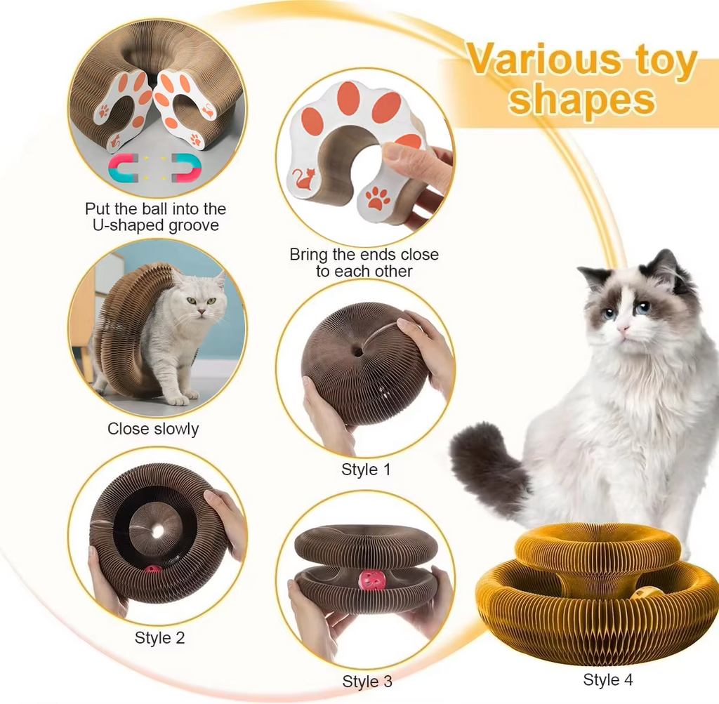 Magic Cat Scratch Organ Board Cat Toy with Ball Cat Scratching