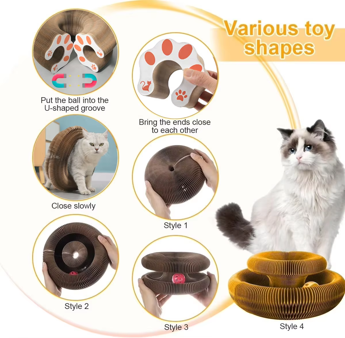 Magic Cat Scratch Organ Board Cat Toy with Ball Cat Scratching