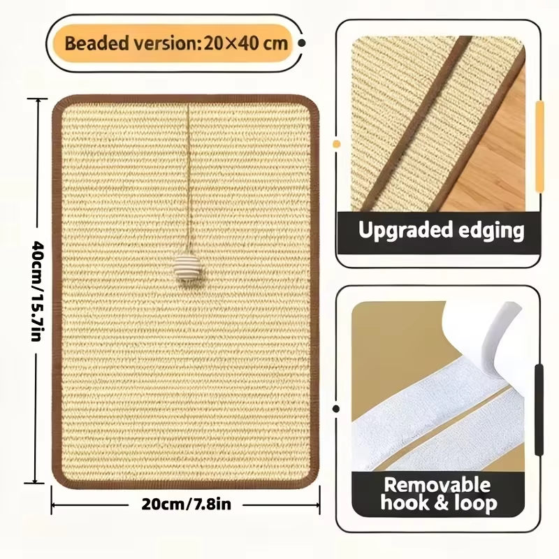 Sisal freestanding cat tree with hanging ball
