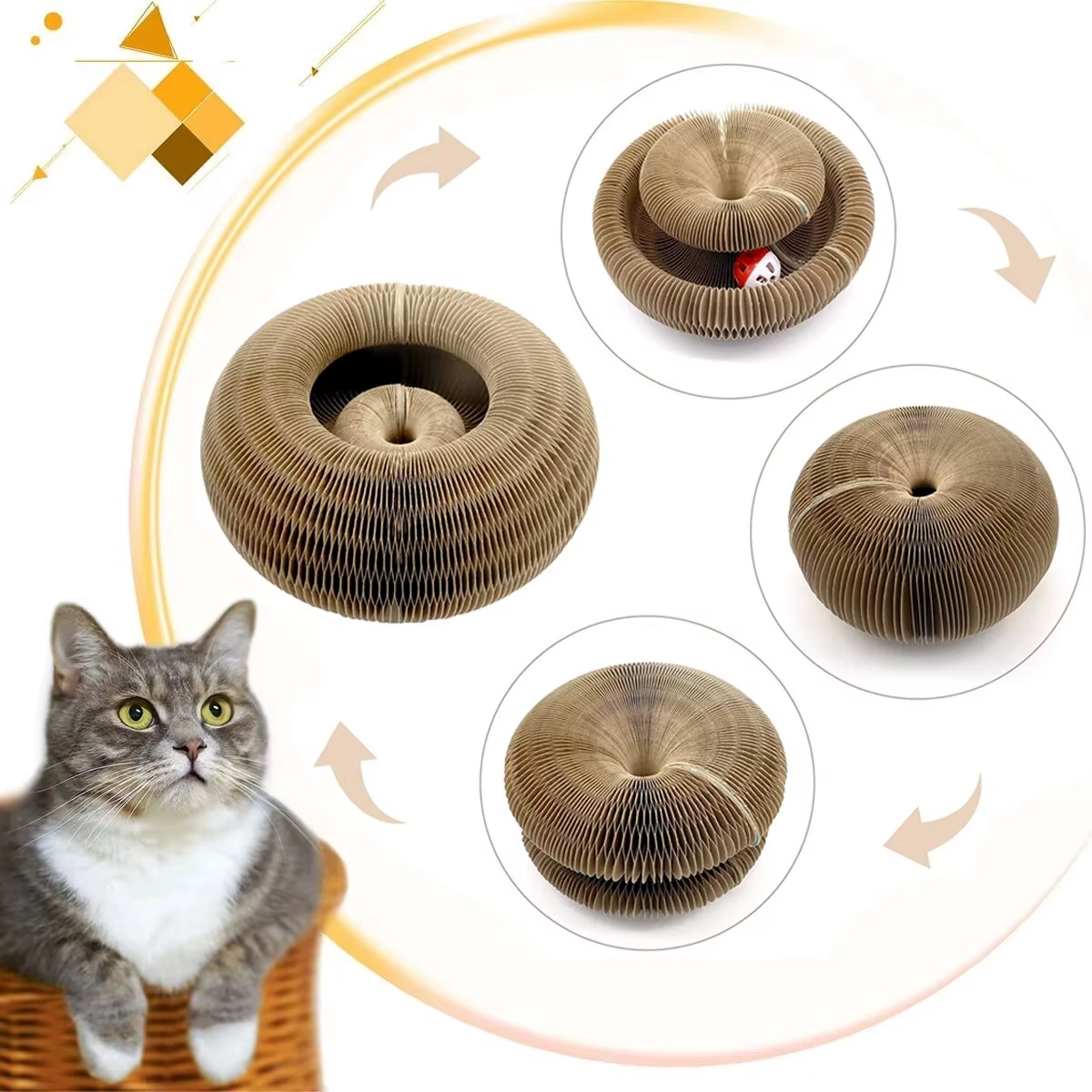 Magic Cat Scratch Organ Board Cat Toy with Ball Cat Scratching